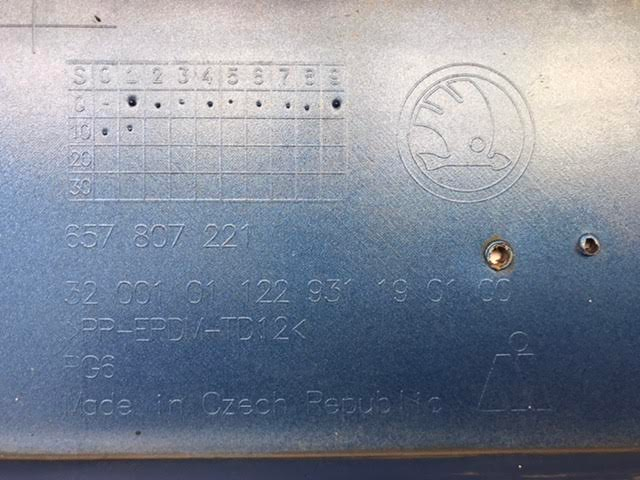 SKODA Scala 1 generation 2019-2023 Front Bumper OEM: 657807221